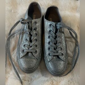 Converse Chuck Taylor All Star Silver Glitter Men's 6 women's 8 Smeakers162994C